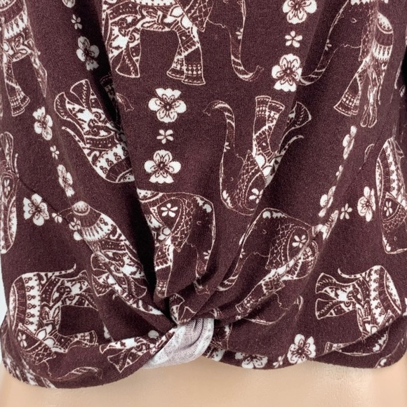Joe B Elephant Print Lightweight Cropped Hoodie - Picture 5 of 7